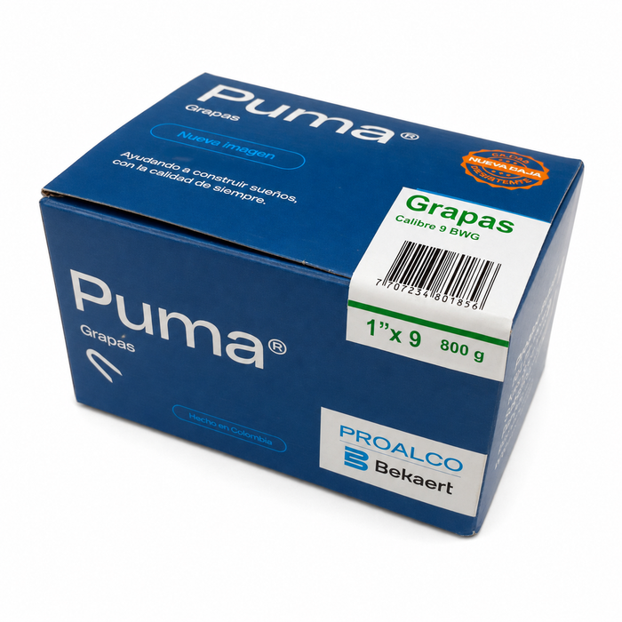 Grapa Puma 1" Calibre 9 BWG x 800 g para Cerca y Alambre de Púas
