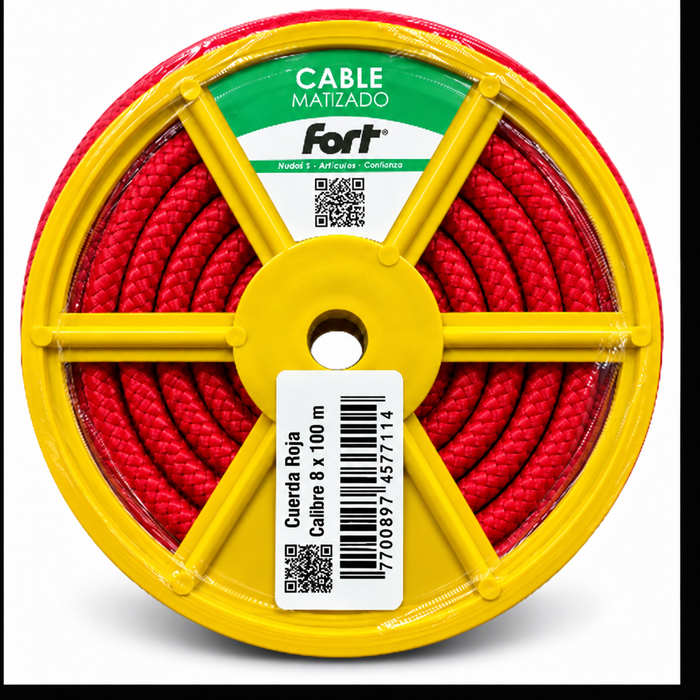 Cuerda Roja Calibre 8 x 100 Metros Fort