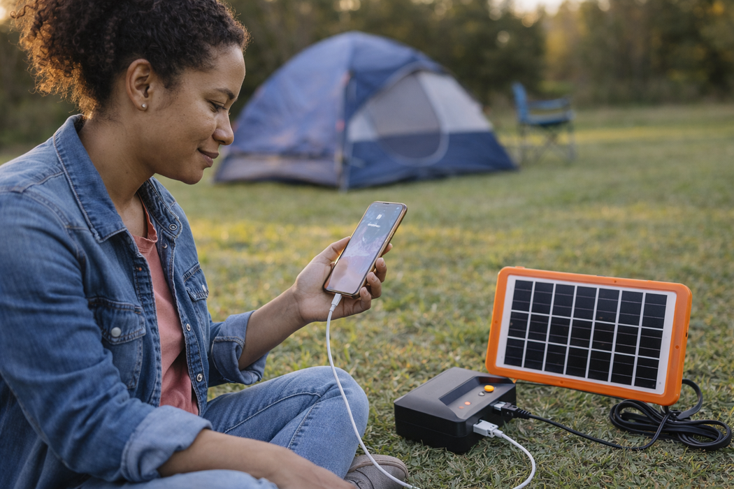 Cargador Con Panel Solar y Puerto USB