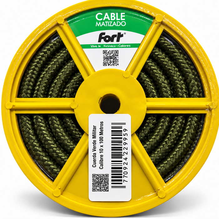 Cuerda Verde Militar Calibre 10 x 100 Metros Fort