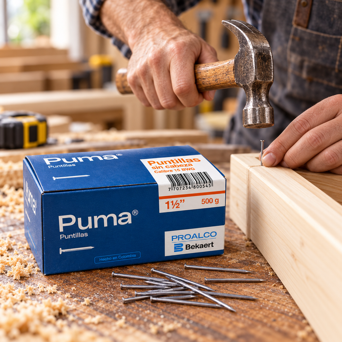 Puntilla Puma Sin Cabeza 1 1/2" Calibre 15 BWG x 25 kg