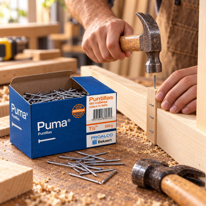 Puntilla Puma Sin Cabeza 1 1/2" Calibre 15 BWG x 25 kg