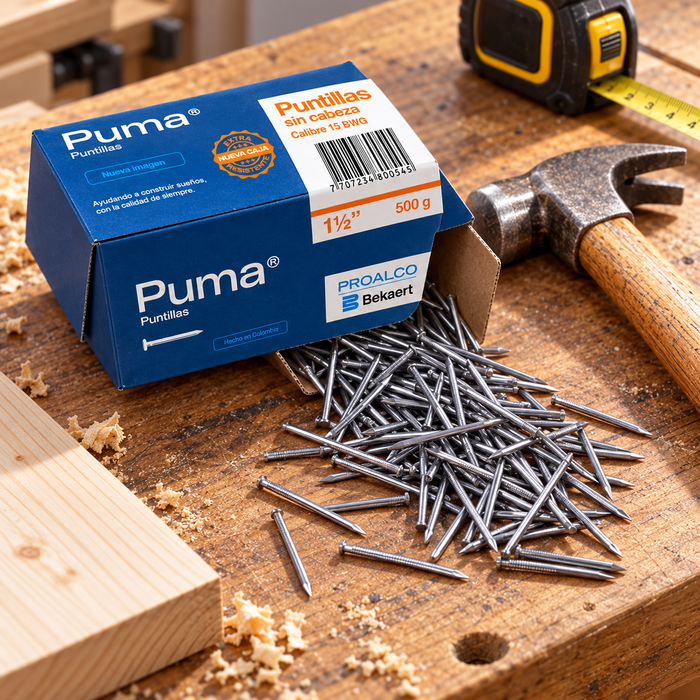 Puntilla Puma Sin Cabeza 1 1/2" Calibre 15 BWG x 25 kg