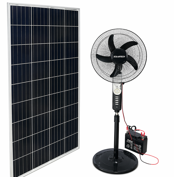 Ventilador Solar 16" 12V DC 3 en 1 Solartech | Ahorra Energía con Potencia y Versatilidad