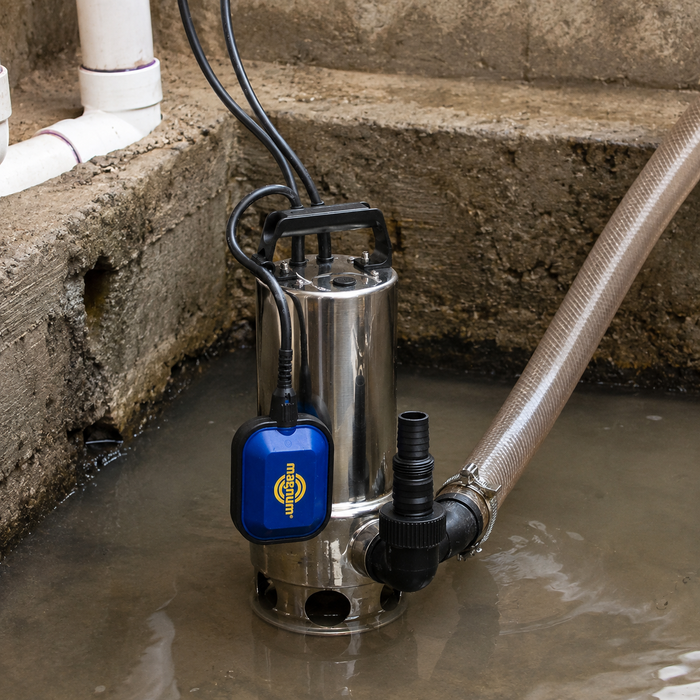 Bomba Sumergible Metálica para Agua Sucia 1 1/2 HP con Flotador | Magnum