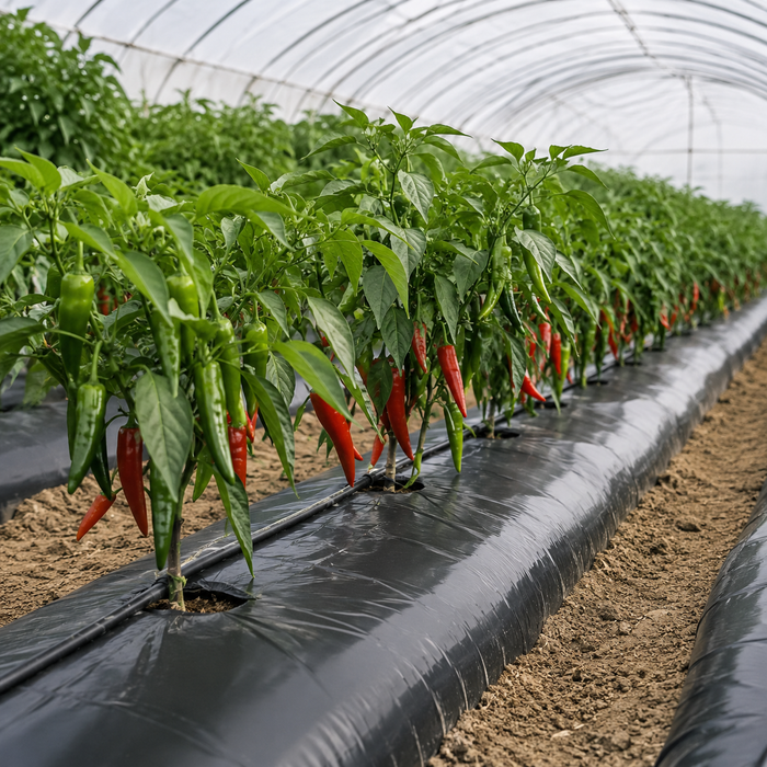Plástico Negro Agrícola PQA Calibre 6 – Rollo 4 a 8 m x 50 m para Protección de Cultivos