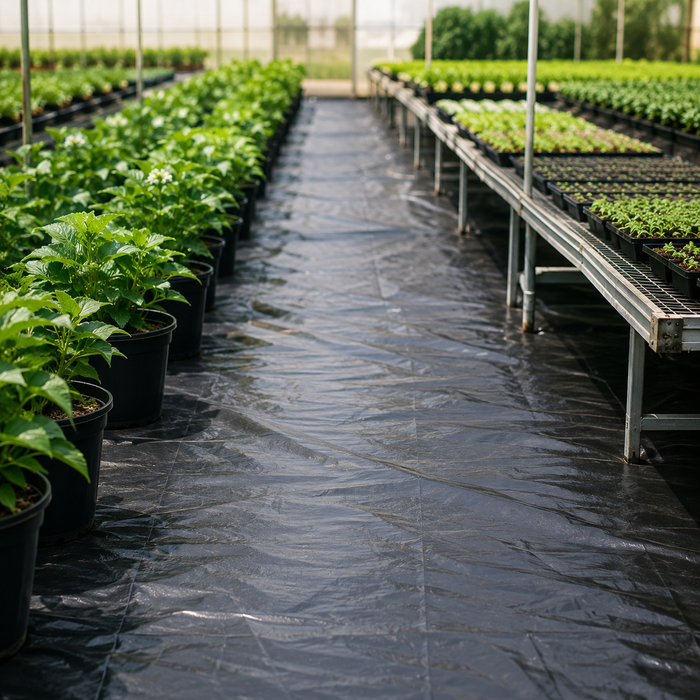 Plástico Negro Agrícola PQA Calibre 6 – Rollo 4 a 8 m x 50 m para Protección de Cultivos