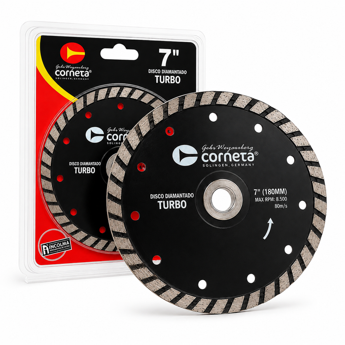 Disco Diamantado Turbo Corneta 7" para Concreto, Granito, Mármol y Ladrillo