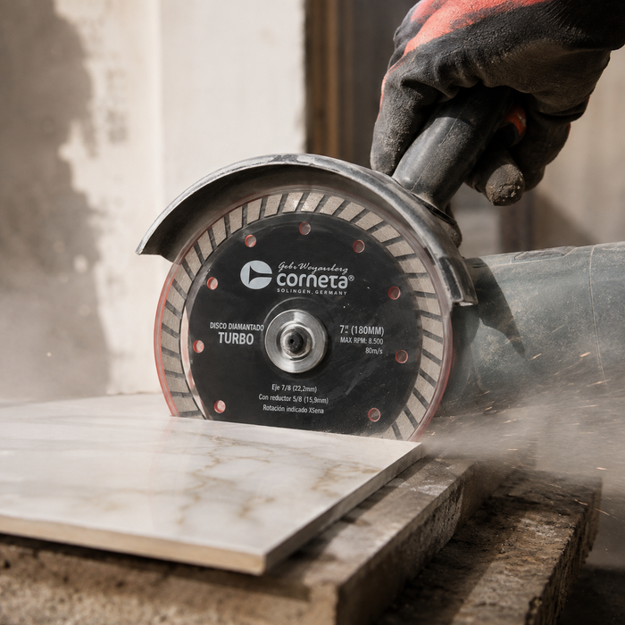 Disco Diamantado Turbo Corneta 7" para Concreto, Granito, Mármol y Ladrillo
