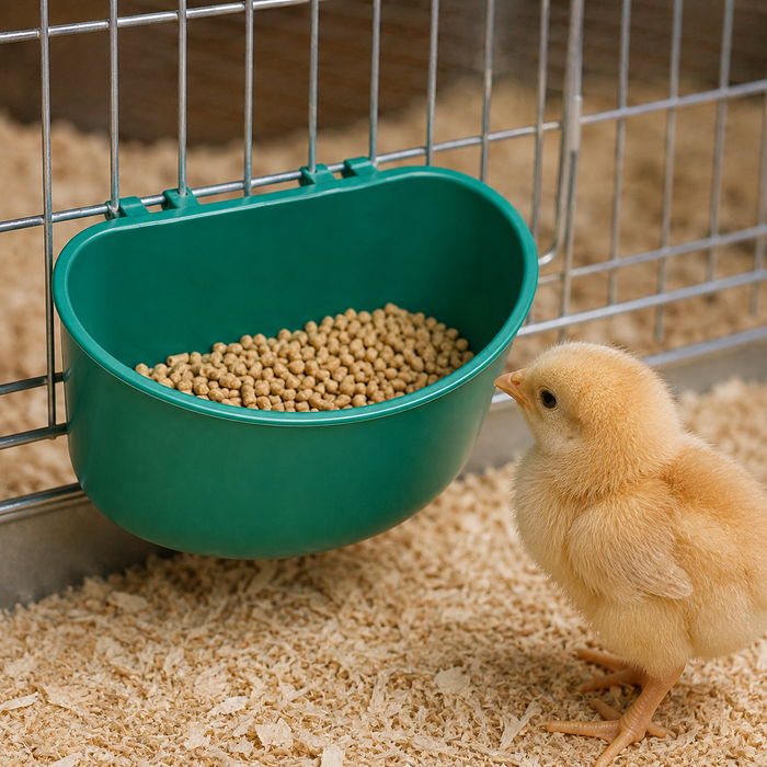 Comedero Bebedero Plástico para Jaula de Aves – Verde