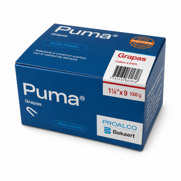 Grapa Puma 1 1/4" Calibre 9 BWG x 1000 g para Alambre de Cerca