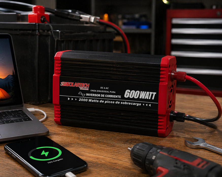 Inversor Onda Pura 600W 12V Solartech