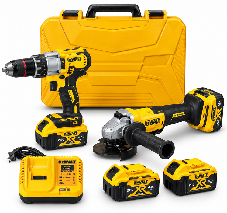 Combo Taladro y Pulidora DeWalt con Baterías, Cargador y Maletín