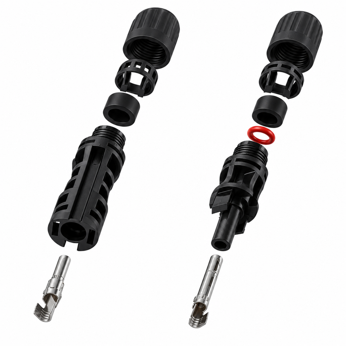Conector Solar Tipo MC4 1500V para Cable 4/6 mm² – Pack x5 Parejas