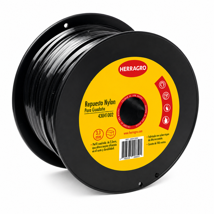 Nylon Negro 3.3 mm Carrete 400 m Cuadrado