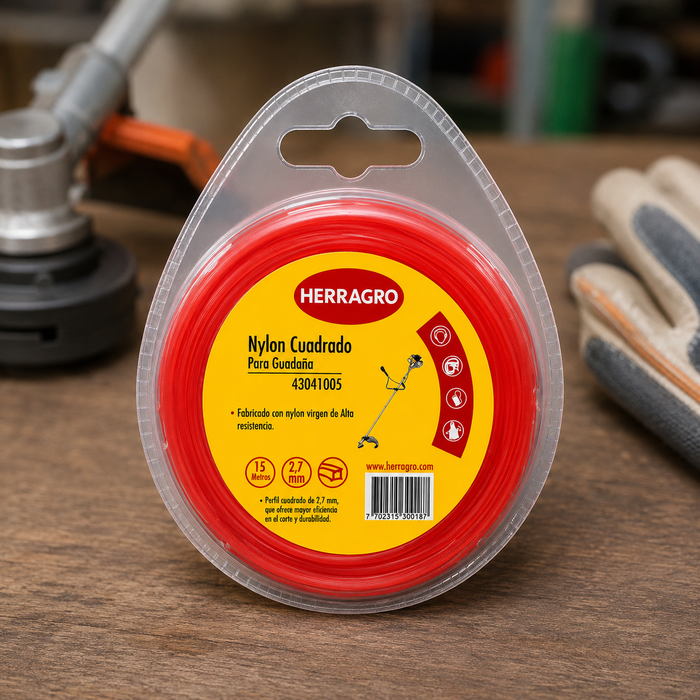 Nylon Redondo 2.7 mm x 15 m Naranja