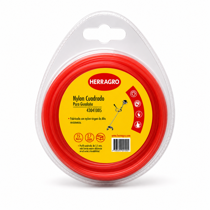 Nylon Redondo 2.7 mm x 15 m Naranja