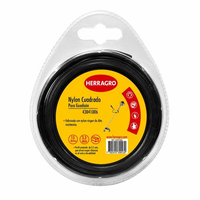 Nylon Redondo 3.3 Mm X 15m Negro