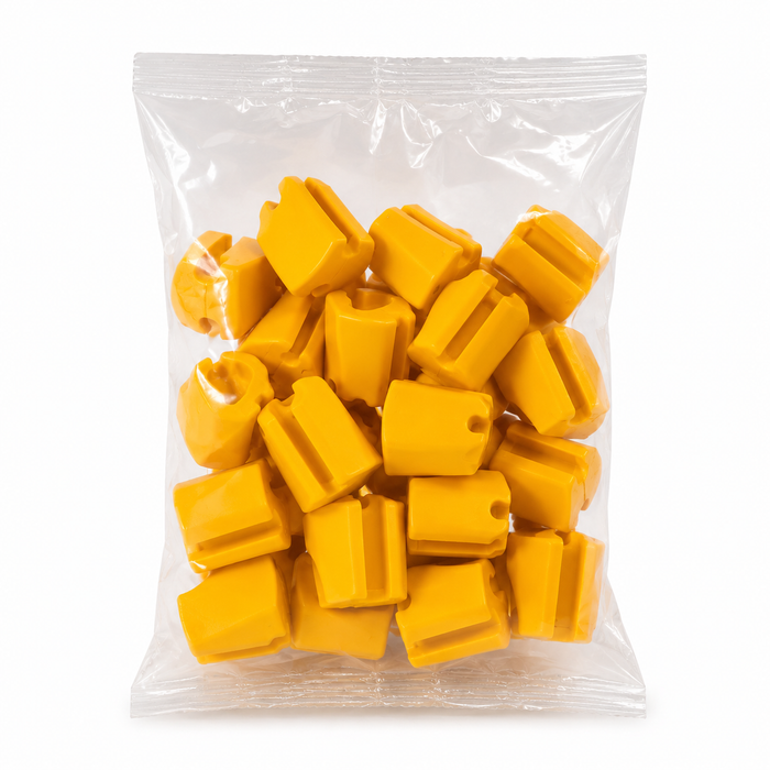 Paquete de Aisladores Cilíndrico Terminal Amarillo paquete x 50 unidades Electra