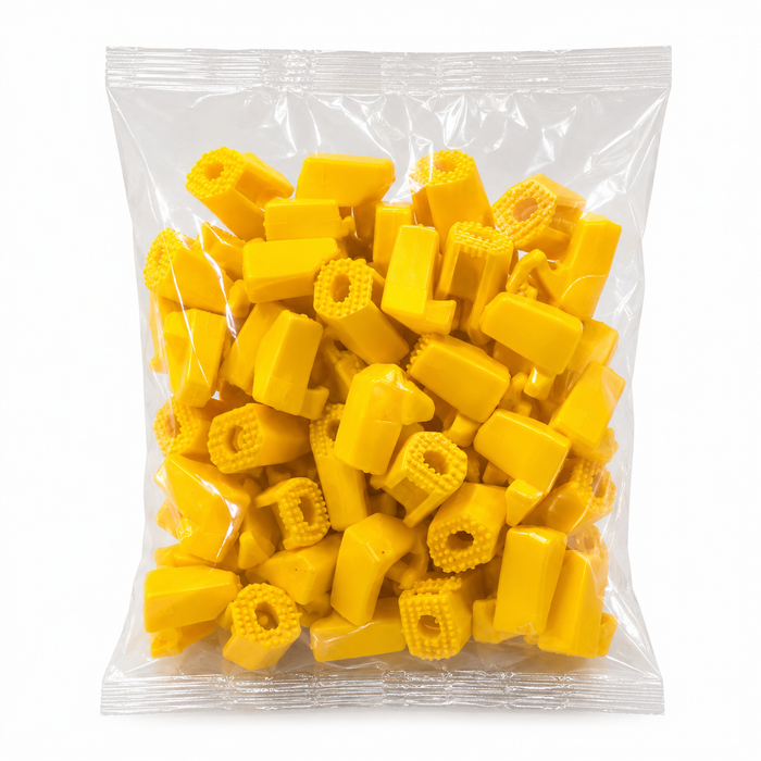 Paquete de Aisladores Pivote largo sin puntilla Amarillo paquete x 100 unidades Agrocercas