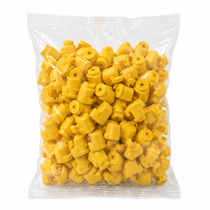 Paquete de Aisladores Pivote grande sin puntilla Amarillo paquete x 100 unidades Agrocercas