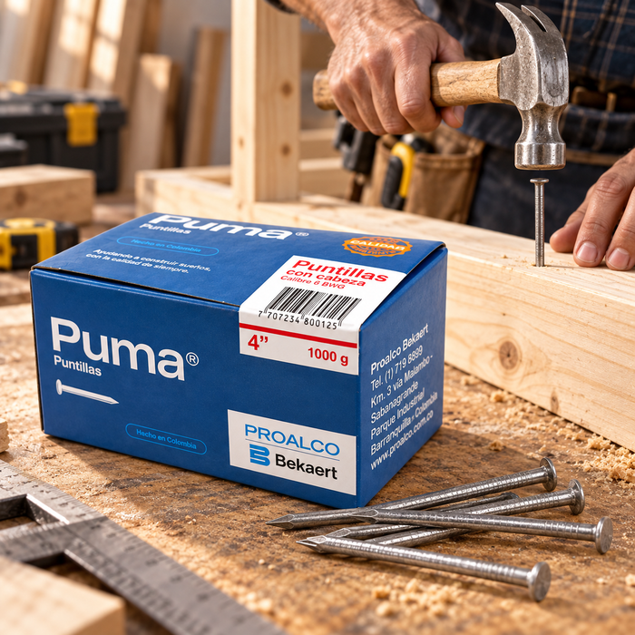 Puntilla Puma con Cabeza 4" Calibre 6 BWG x 1 kg