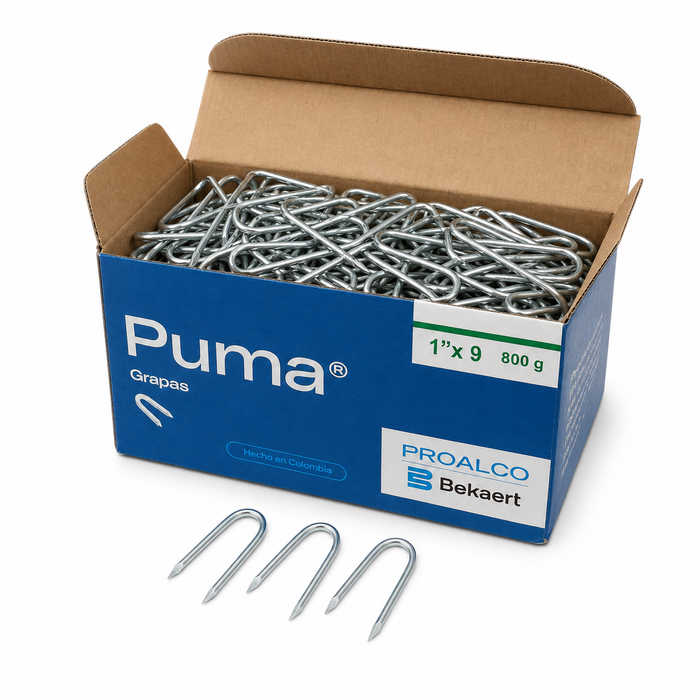 Grapa Puma 1" Calibre 9 BWG x 800 g para Cerca y Alambre de Púas