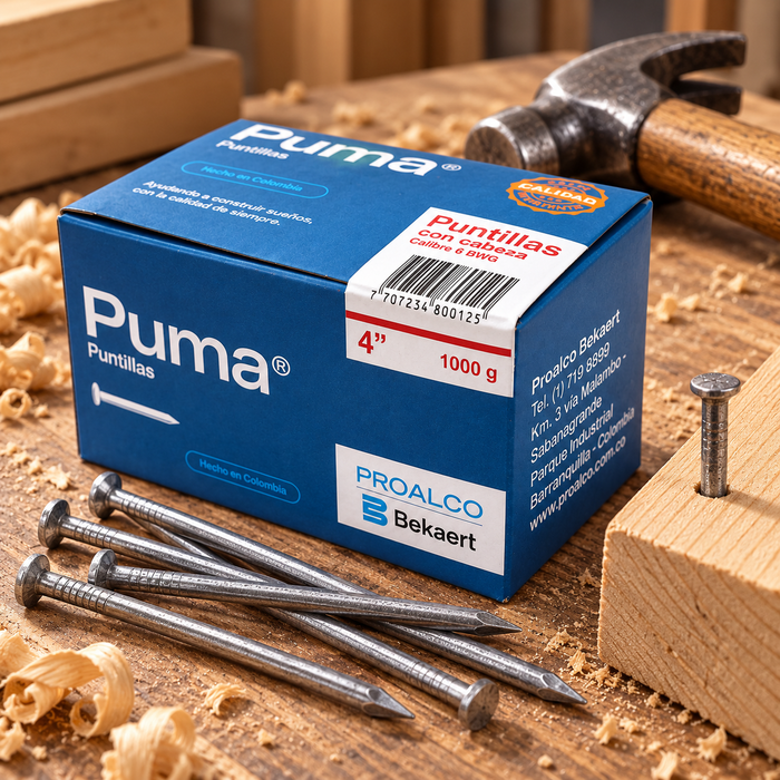 Puntilla Puma con Cabeza 4" Calibre 6 BWG x 1 kg
