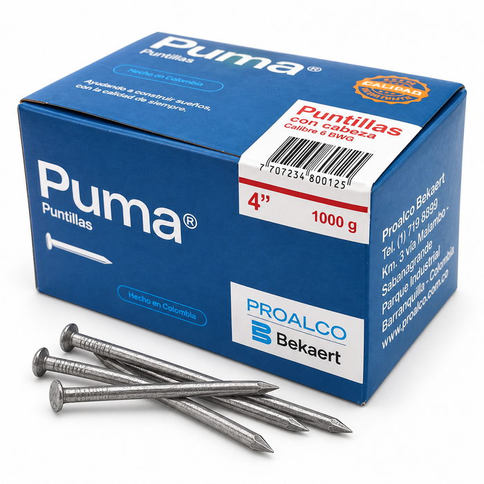 Puntilla Puma con Cabeza 4" Calibre 6 BWG x 1 kg