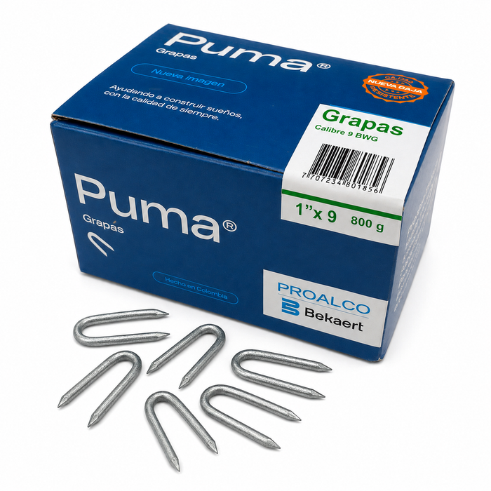 Grapa Puma 1" Calibre 9 BWG x 800 g para Cerca y Alambre de Púas