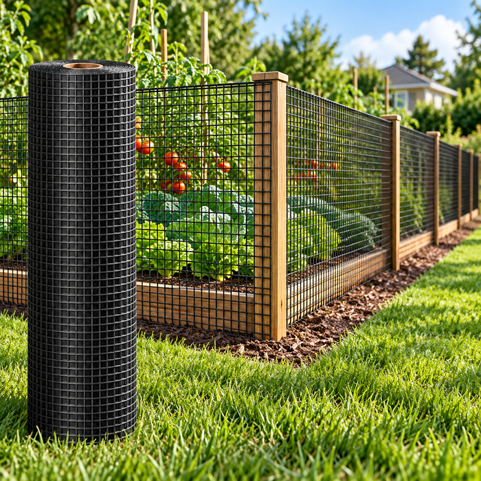 Malla Cuadrada Negra Fort 15 x 15 mm – Rollo 1 m x 30 m para Cercados y Protección