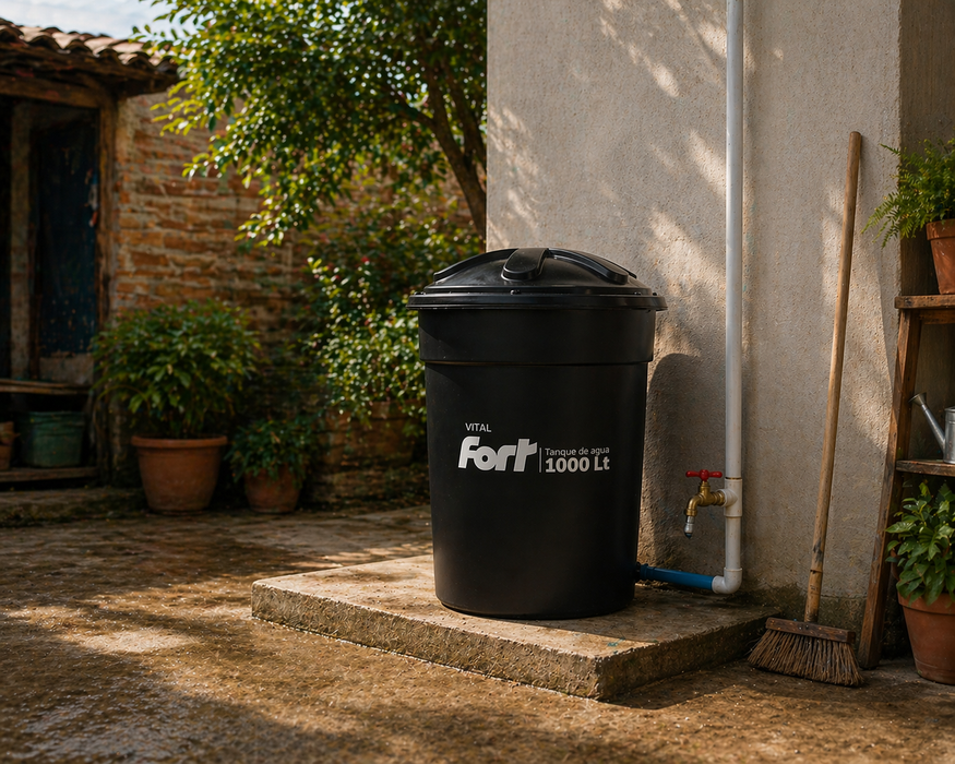 Tanque plástico Vital Fort 1000 litros Negro Interior Blanco