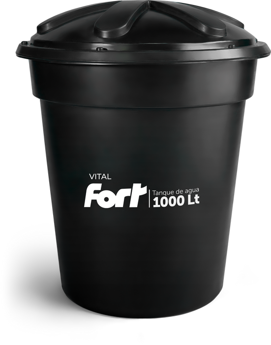 Tanque plástico Vital Fort 1000 litros Negro Interior Blanco