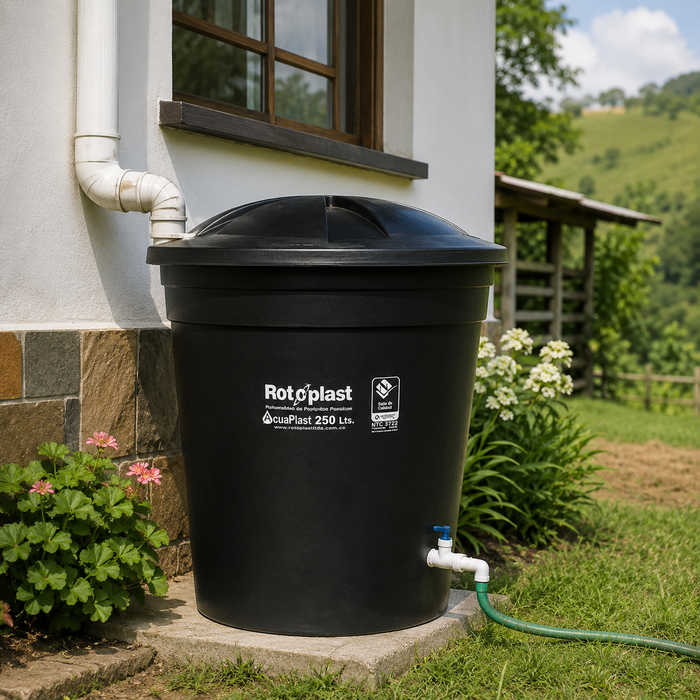 Tanque de Agua Rotoplast Bicapa Negro 250 Litros