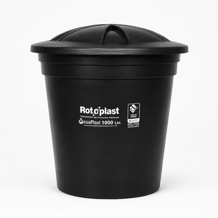 Tanque de Agua Rotoplast Bicapa Negro 1000 Litros