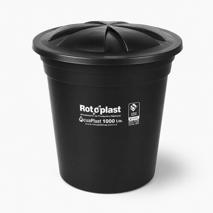 Tanque de Agua Rotoplast Bicapa Negro 1000 Litros