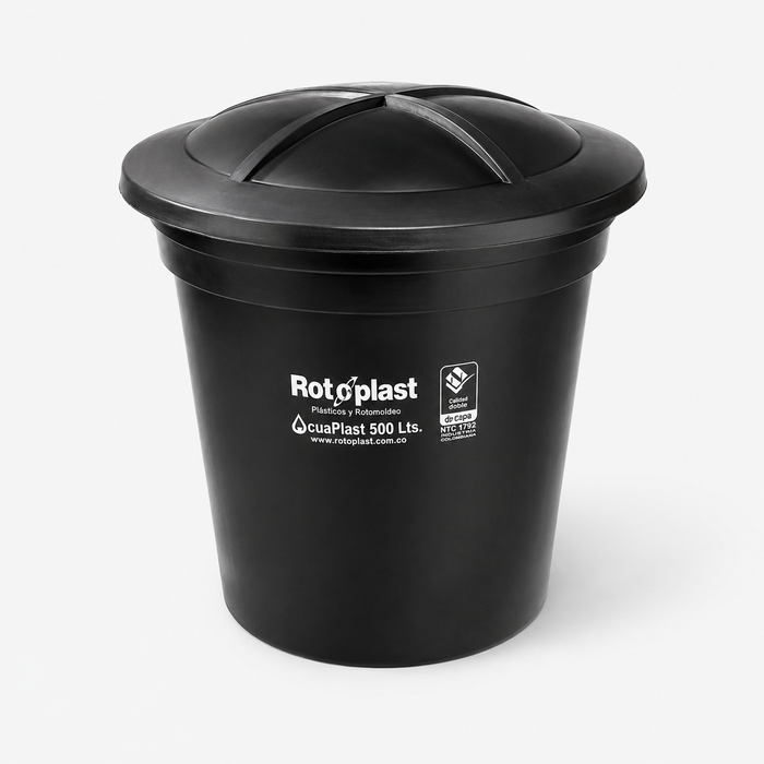 Tanque de Agua Rotoplast Bicapa Negro 500 Litros