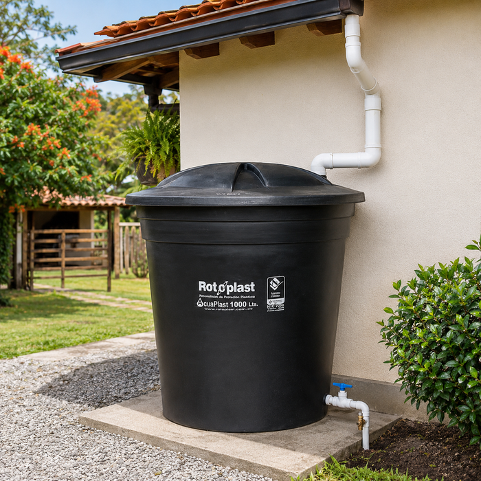 Tanque de Agua Rotoplast Bicapa Negro 1000 Litros