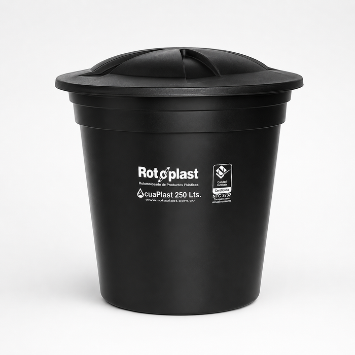 Tanque de Agua Rotoplast Bicapa Negro 250 Litros