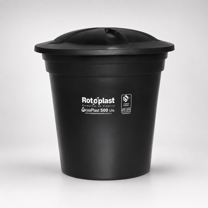 Tanque de Agua Rotoplast Bicapa Negro 500 Litros