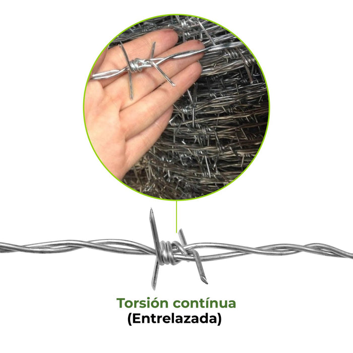 Alambre De Puas Tragaleguas 14.5X500Mts