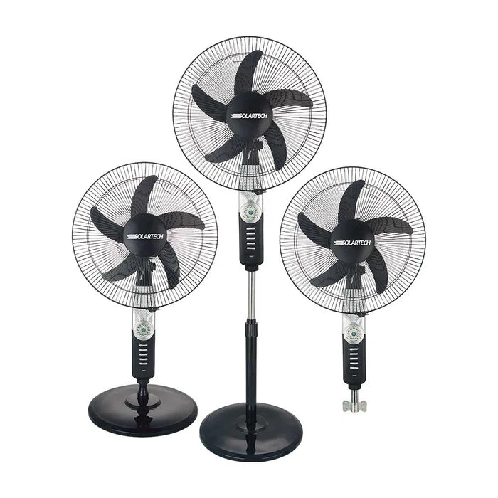 Ventilador Solar 16" 12V DC 3 en 1 Solartech | Ahorra Energía con Potencia y Versatilidad