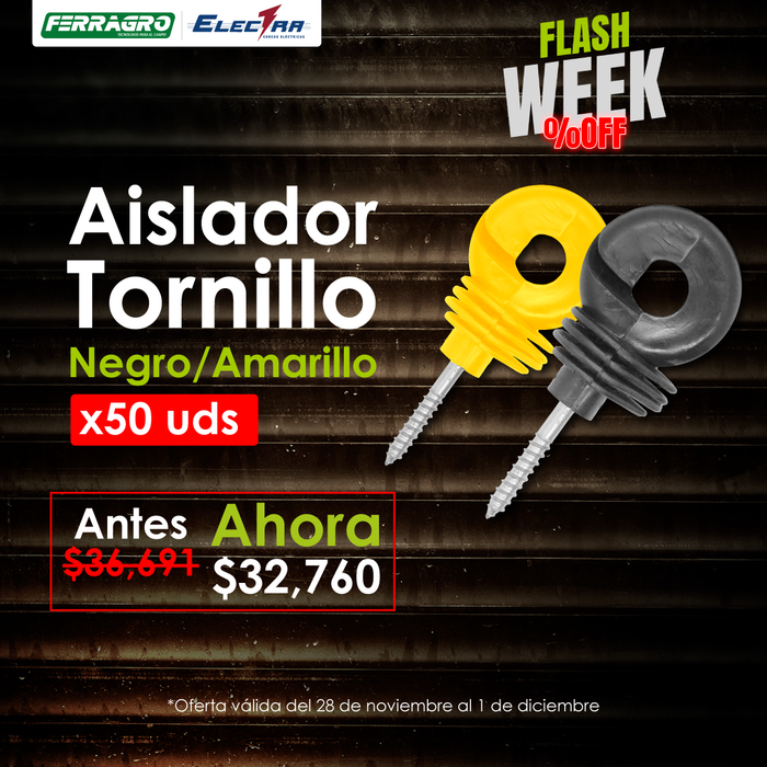 Aislador Tornillo Negro x 50 unidades