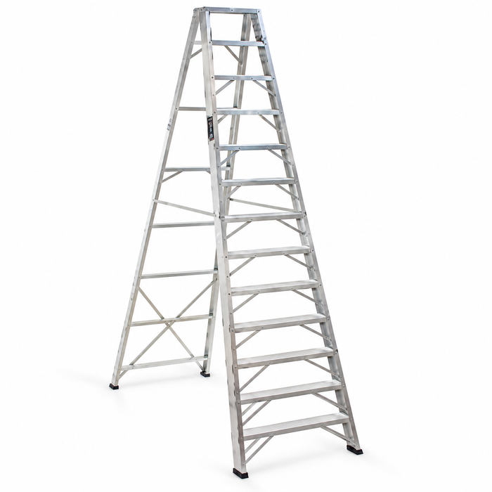 Escalera de Aluminio 14 Pasos 420 cm Tipo Tijera para Uso Profesional