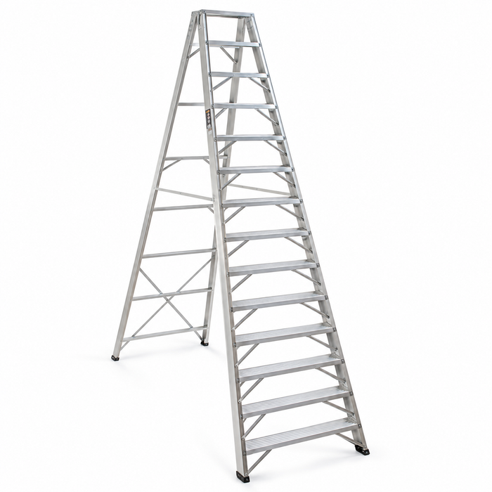 Escalera de Aluminio 14 Pasos 420 cm Tipo Tijera para Uso Profesional