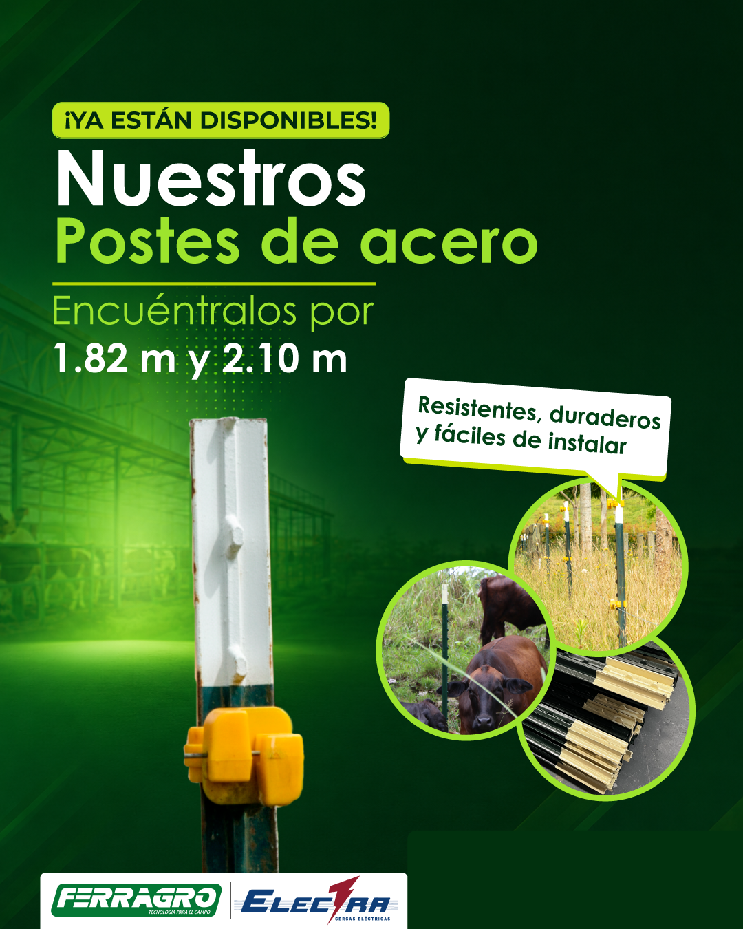 Postes de acero disponibles