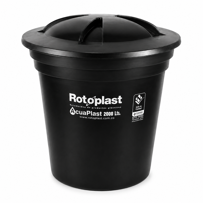 Tanque de Agua Rotoplast AcuaPlast 2000 Litros Negro Bicap