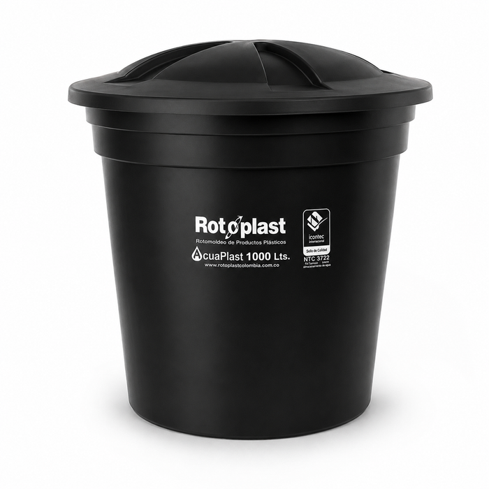Tanque de Agua Rotoplast Bicapa Negro 1000 Litros